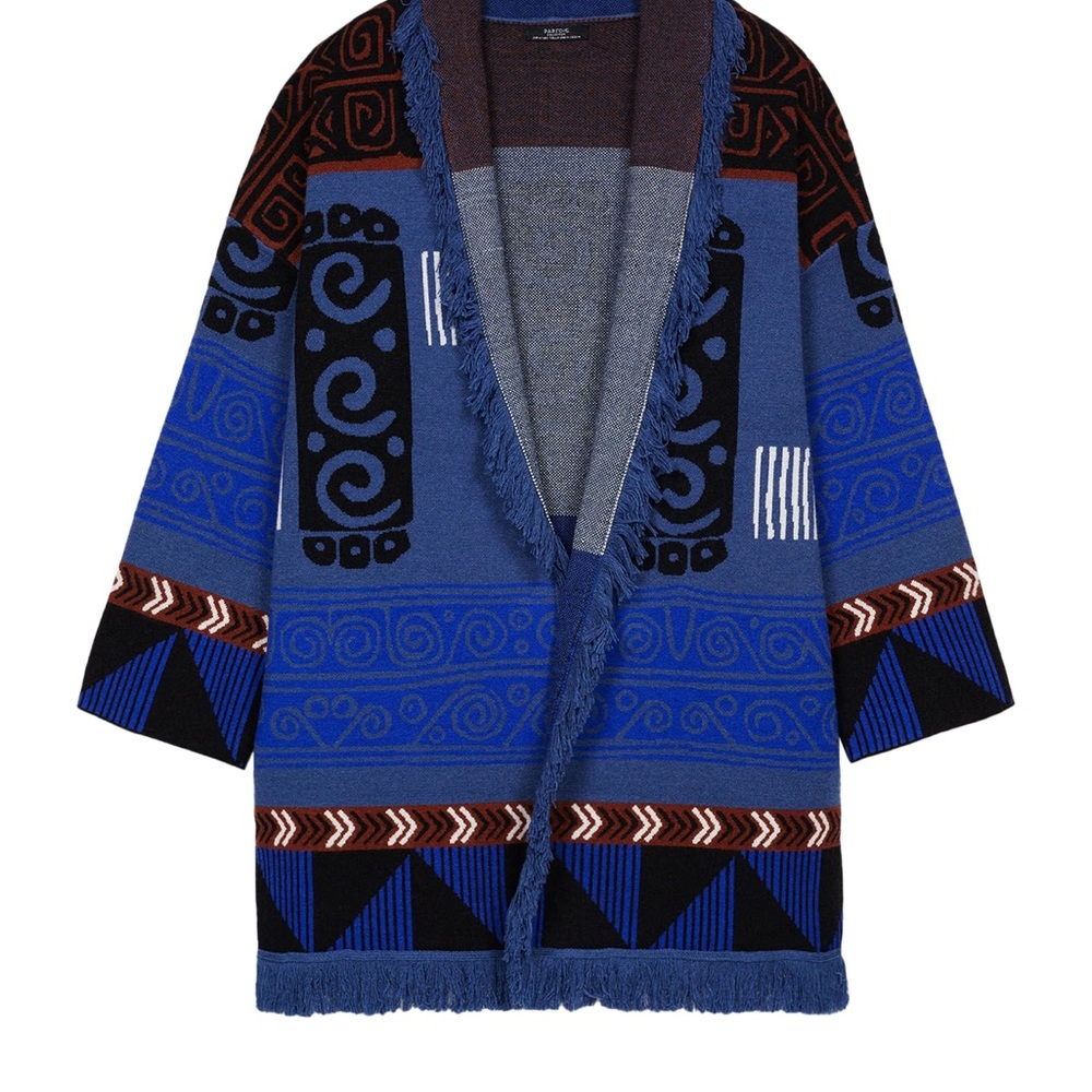 Blue Patterned Women's Cardigan